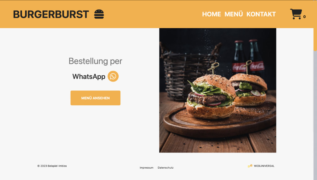 Beispiel einer individuellen Bestellplattform